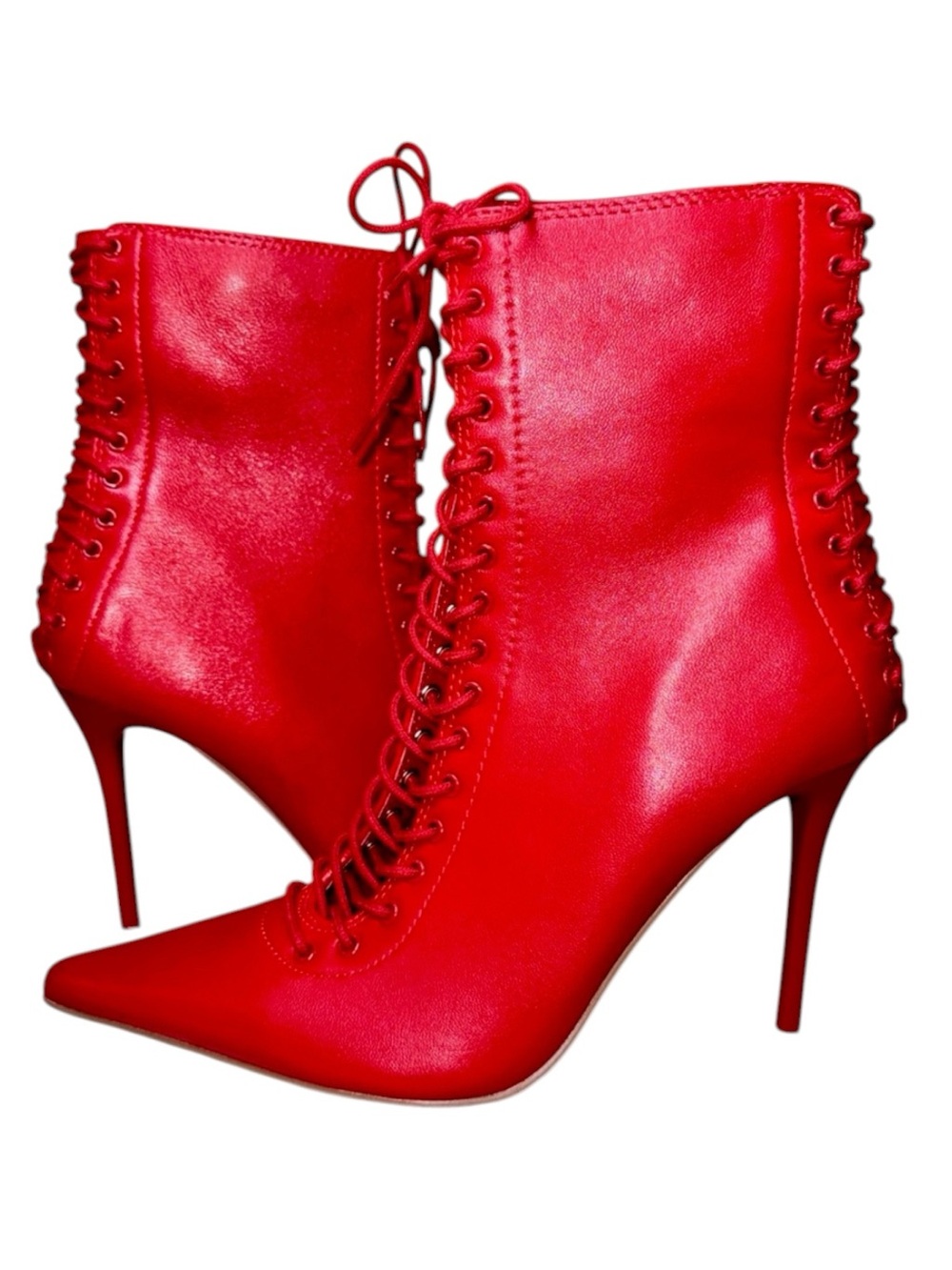 Steve Madden Leather Lace-Up Stiletto Dress Booties